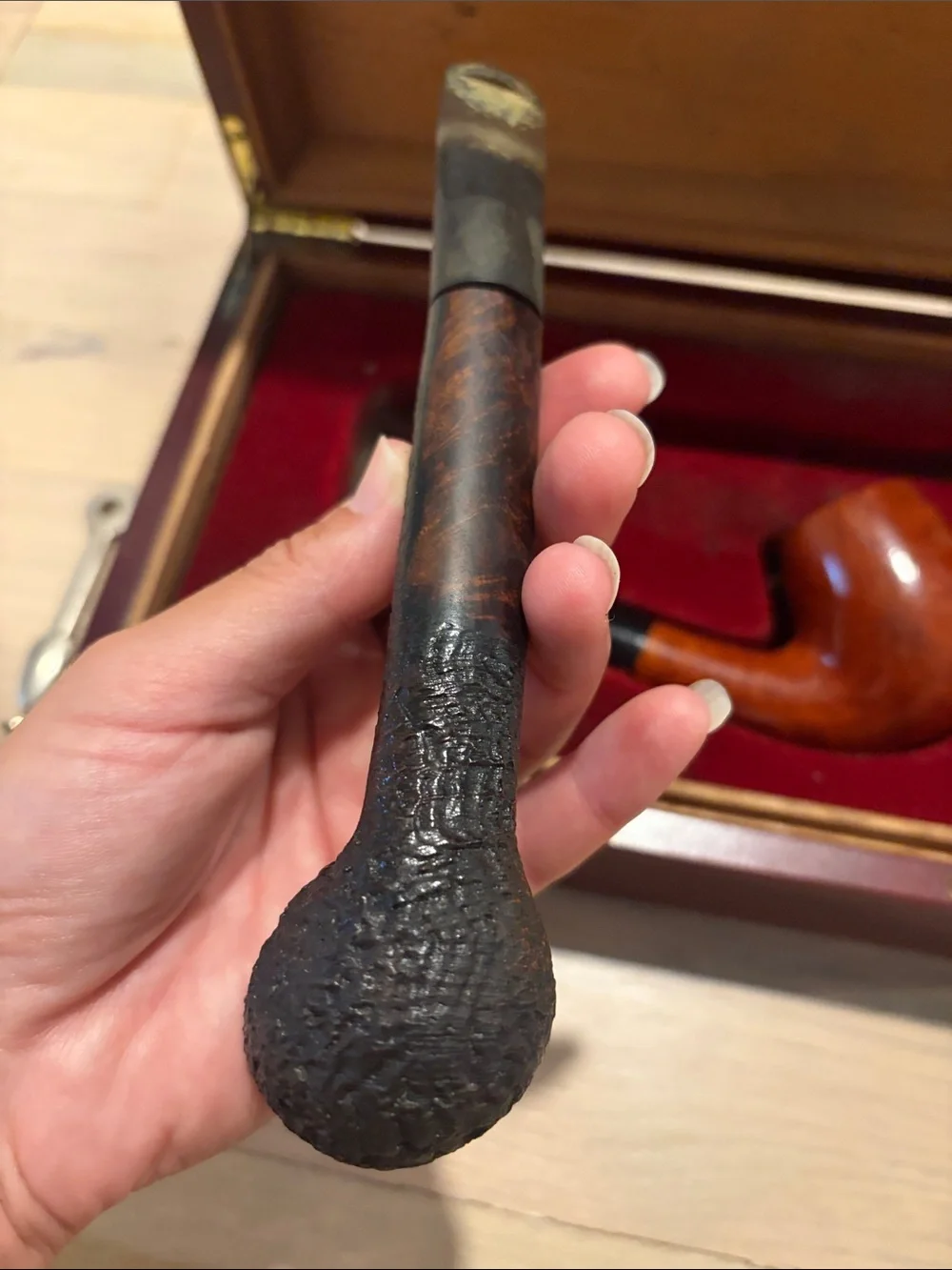Vintage Aldo Velani Classic Men's Smoking Pipes Gift Set - Brown & Black